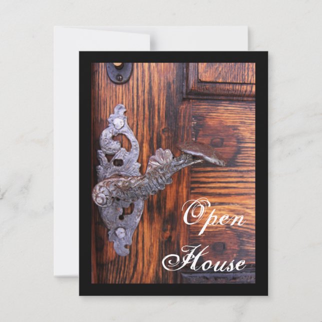 Convite Rustic Door Open House (Frente)