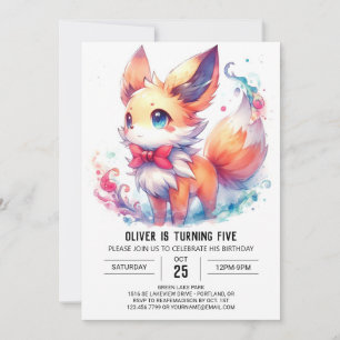 Convite Rustic Editable Fox Birthday