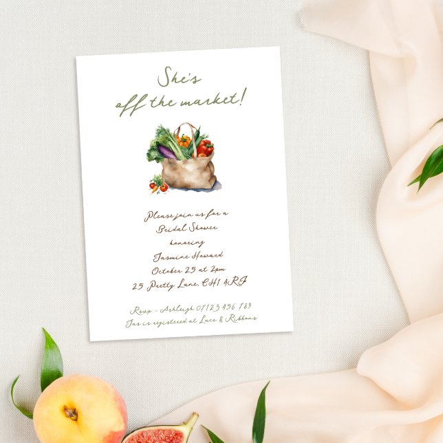 Convite Rustic Ela está fora do mercado Chá de panela (Criador carregado)