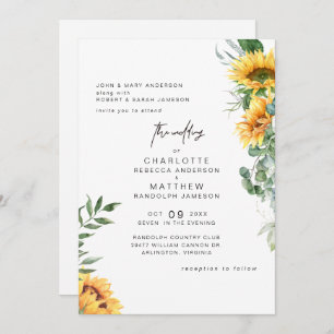 Convite Rustic Elegance Sunflower em Bloom Wedding
