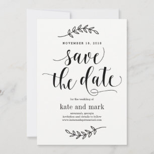 Convite Rustic Elegance Weding The Date Card White