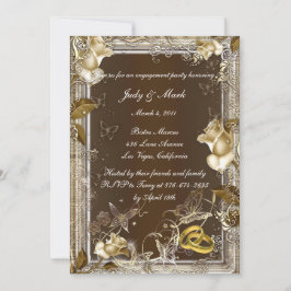 Convite Rustic Elegance White Rose Festa de noivado Invite