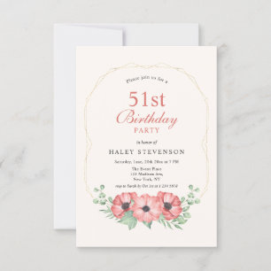 Convite Rustic Elegant Blush Pink Floral 51rua Aniversário