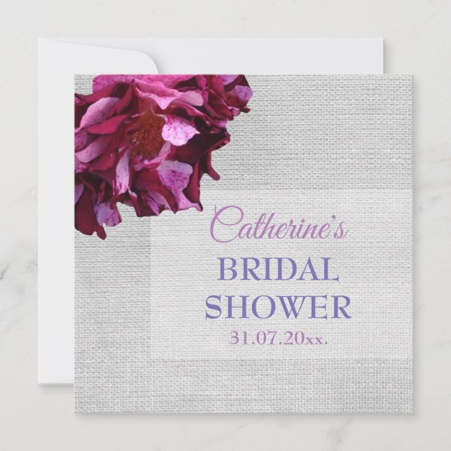 Convite Rustic Elegant, Rosa Bridesmaid Wedding Card (Frente)