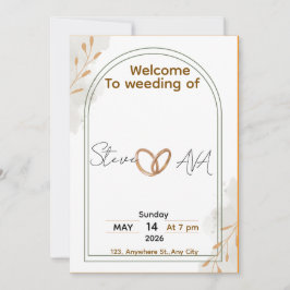 Convite Rustic Elegant Wedding Invitation
