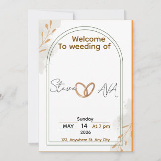 Convite Rustic Elegant Wedding Invitation