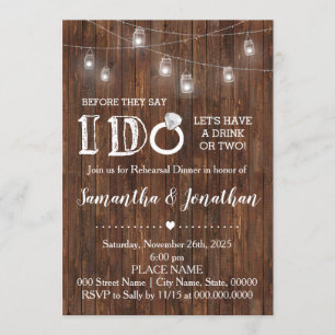 Convite Rustic eu faço casais chá do casamento do celeiro 