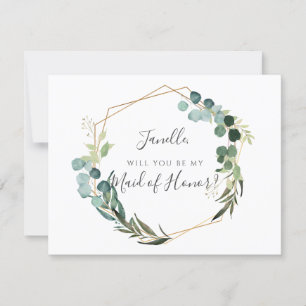 Convite Rustic Eucalyptus Be my DIY Madrinha de casamento