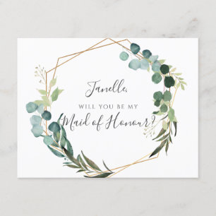 Convite Rustic Eucalyptus Be my DIY Madrinha de casamento