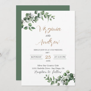 Convite Rustic Eucalyptus Deixa Casamento Verde