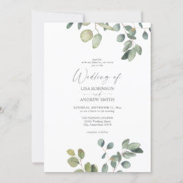 Convite Rustic Eucalyptus Duo Greenery Casamento