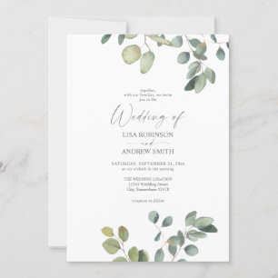 Convite Rustic Eucalyptus Duo Greenery Casamento