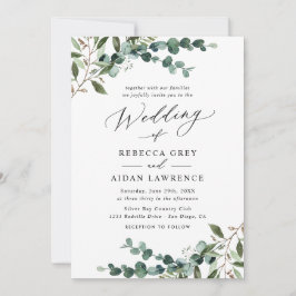 Convite Rustic Eucalyptus Greenery All-in-One Wedding
