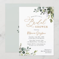 Rustic Eucalyptus Greenery Dourado Chá de panela I