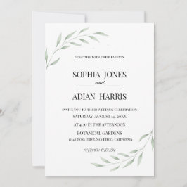 Convite Rustic Eucalyptus Greenery Wedding Invitation