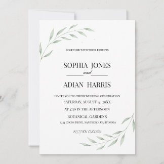 Convite Rustic Eucalyptus Greenery Wedding Invitation