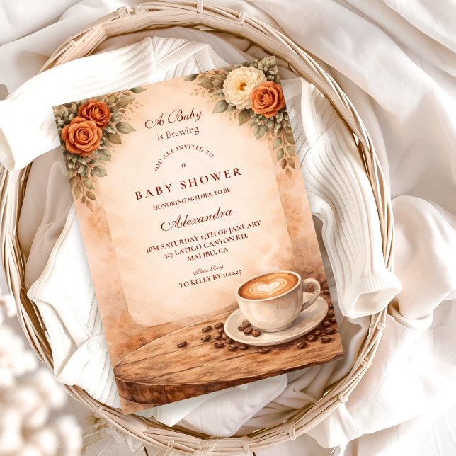 Convite Rustic Fall A Baby Is Brewing (Criador carregado)