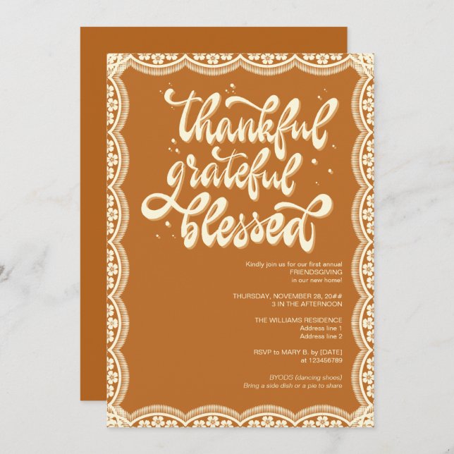 Convite Rustic Fall Autumn Friendof Terracotta (Frente/Verso)