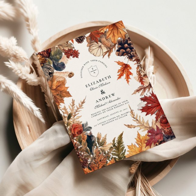 Convite Rustic Fall Deixa Casamento (Criador carregado)