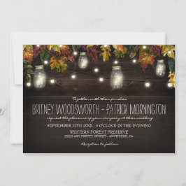 Convite Rustic Fall Firefly Mason Jar Casamento