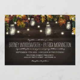 Convite Rustic Fall Firefly Mason Jar Casamento