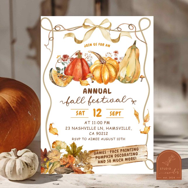 Convite Rustic Fall Harvest Festival Invitation (Criador carregado)
