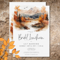 Rustic Fall Mountain Watercolor Lunchee Bridal