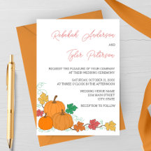 Convite Rustic Fall Pumpkin Casamento