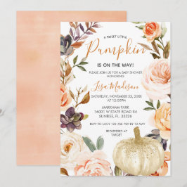 Convite Rustic Fall Pumpkin está no caminho do Chá de fral