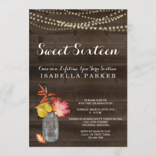 Convite Rustic Fall Sweet Sixten