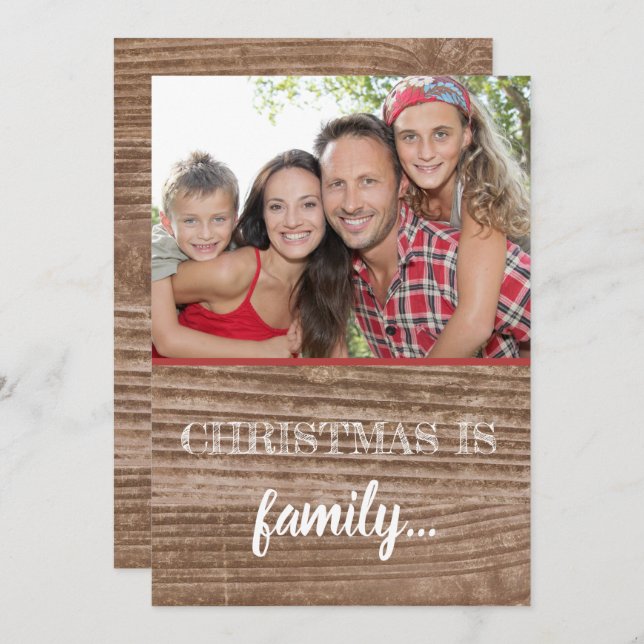 Convite Rustic Family Love Modern Christmas Holiday (Frente/Verso)