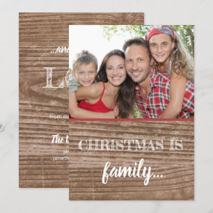 Convite Rustic Family Love Modern Christmas Holiday