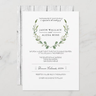 Convite Rustic Farmhouse Greenery   Casamento Elegante
