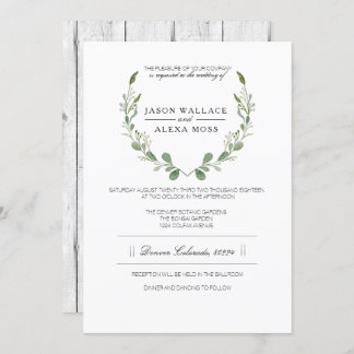 Convite Rustic Farmhouse Greenery | Casamento Elegante