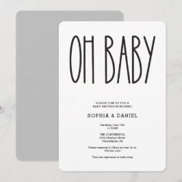 Convite Rustic Farmhouse Oh Chá de fraldas Invite