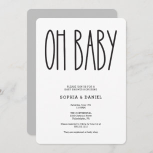 Convite Rustic Farmhouse Oh Chá de fraldas Invite