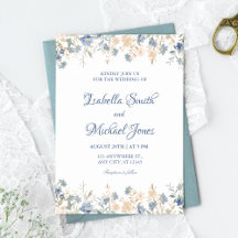 Rustic Floral Boho Blue e Beige Wedding