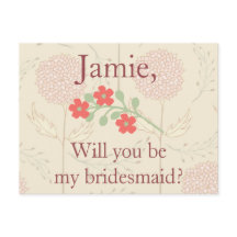 Convite Rustic Floral Bridesmaid