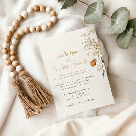 Convite Rustic Floral Minimalist Wedding Invitation