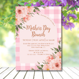 Convite Rustic Floral Pink Copper Dia de as mães Brunch