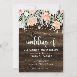 Convite Rustic Floral Romance | Casamento por Aquarela