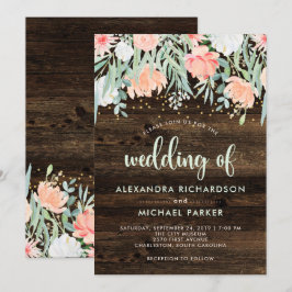 Convite Rustic Floral Romance | Casamento por Aquarela