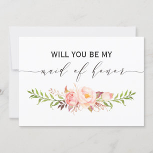 Convite Rustic Floral será a minha madrinha de casamento 