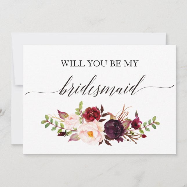 Convite Rustic Floral será minha matrona de honra 2 (Frente)