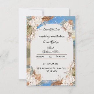 Convite Rustic Floral Sky Wedding Invitation