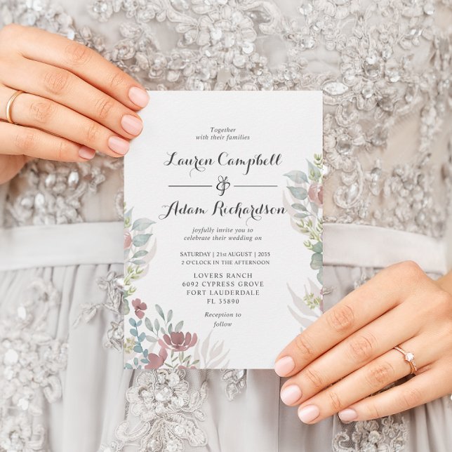 Convite Rustic floral Terracotta Casamento (Criador carregado)