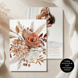 Convite Rustic Florals Background para Casamento de Vellum
