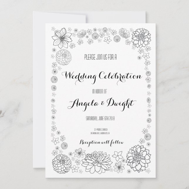 Convite Rustic Flower Wedation (Frente)