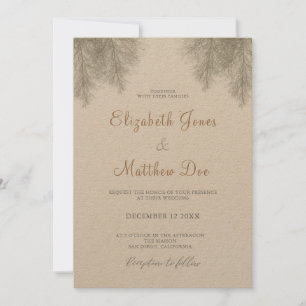 Convite Rustic Forest Wedding Mountain