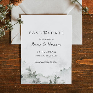 Convite Rustic Forest Weding Save the Date Card